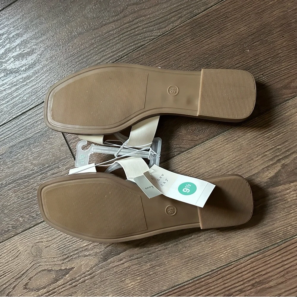 NEW a new day Minimal White Slide Sandals - Casual Women’s Slip-On Size 9.5